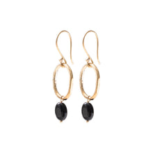 Afbeelding in Gallery-weergave laden, Oorbellen Graceful Black Onyx goud
