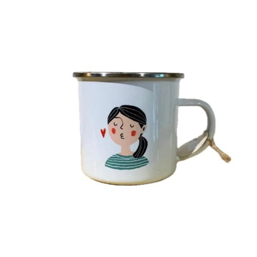 Mug enamel illustrated